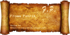 Fromm Patrik névjegykártya